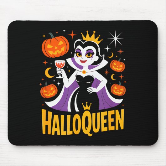 Halloqueen Retro Vamre Queen Halloween Pumpkins Ba Muismat (Voorkant)