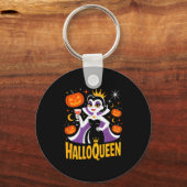 Halloqueen Retro Vamre Queen Halloween Pumpkins Ba Sleutelhanger (Voorkant)