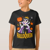 Halloqueen Retro Vamre Queen Halloween Pumpkins Ba T-shirt (Voorkant)
