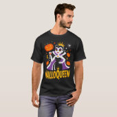 Halloqueen Retro Vamre Queen Halloween Pumpkins Ba T-shirt (Voorkant volledig)