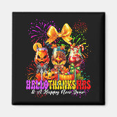 Hallothanksmas &amp; A Happy New Year Fireworks Wi Magneet (Voorkant)