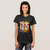 Hallothanksmas And A Happy New Year Wine Gles Fire T-shirt (Voorkant volledig)