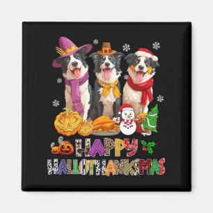 Hallothanksmas Border Collie hond Halloween Magneet