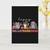 Hallothanksmas Cats _ Uni-adults, Uni-kids, Black, Kaart (Gele Bloem)