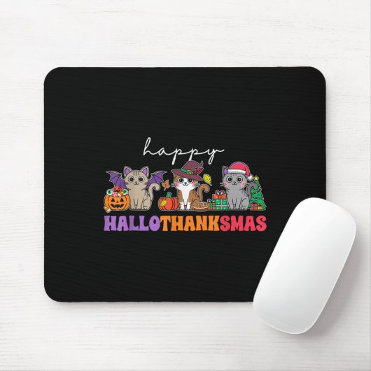 Hallothanksmas Cats _ Uni-adults, Uni-kids, Black, Muismat (Met muis)