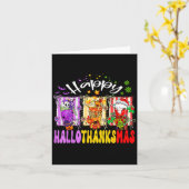 Hallothanksmas Coffee Latte Halloween Thanksgiving Kaart (Gele Bloem)