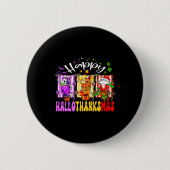 Hallothanksmas Coffee Latte Halloween Thanksgiving Ronde Button 5,7 Cm (Voorkant)