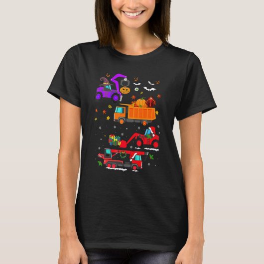 Hallothanksmas Construction Vehicle Crane Truck Bo T-shirt (Voorkant)