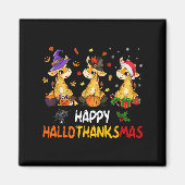 Hallothanksmas Giraffe Halloween Thanksgiving Chri Magneet (Voorkant)