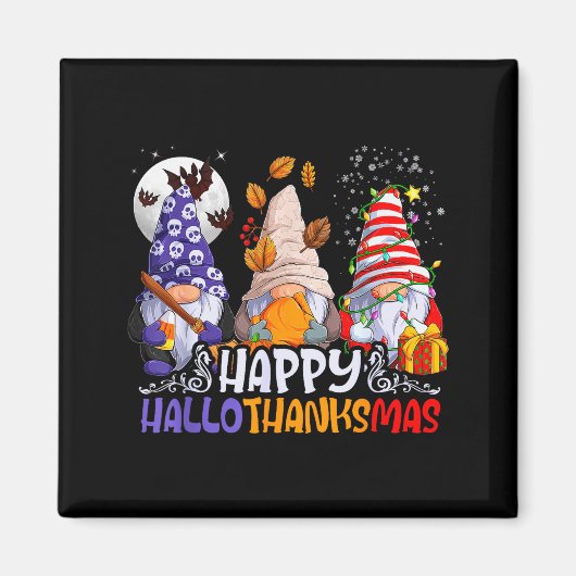 Hallothanksmas Gnomes Halloween Thanksgiving Chris Magneet (Voorkant)
