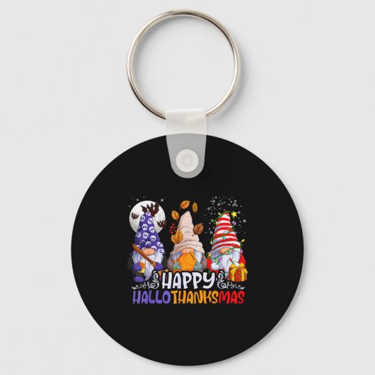 Hallothanksmas Gnomes Halloween Thanksgiving Chris Sleutelhanger (Voorkant)