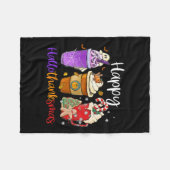 Hallothanksmas Gnomes Halloween Thanksgiving Merry Fleece Deken (Voorkant (Horizontaal))