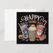 Hallothanksmas Halloween Dankdag Kerstmis Feestdagenkaart (Voorkant / Achterkant)