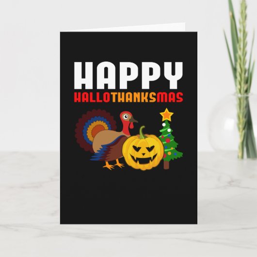 Hallothanksmas Halloween Kerstcadeau Kaart (Voorkant)