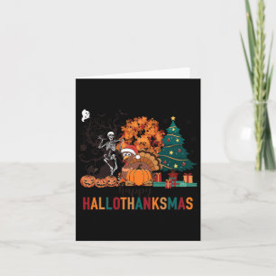Hallothanksmas Halloween Kostuum Thanksgiving Xmas Kaart