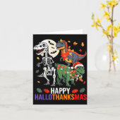 Hallothanksmas Halloween Thanksgiving Christmas Di Kaart (Gele Bloem)