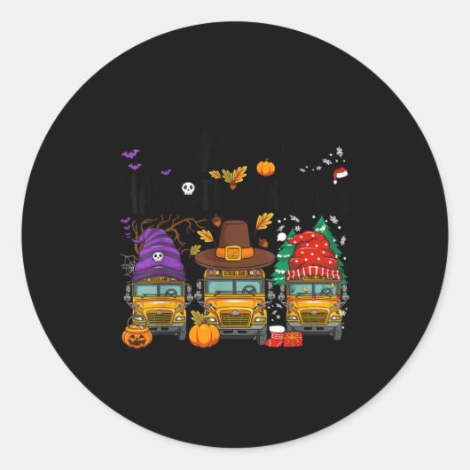 Hallothanksmas Halloween Thanksgiving Christmas Sc Ronde Sticker (Voorkant)