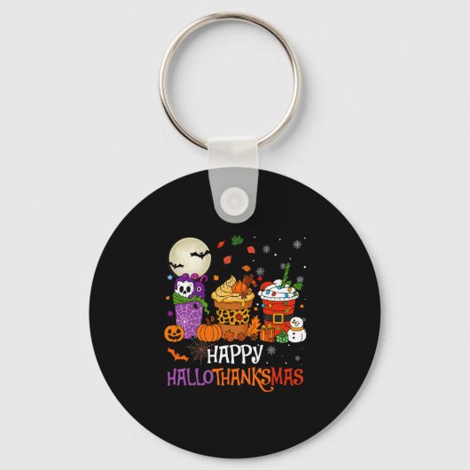 Hallothanksmas Halloween Thanksgiving Kerstmis Co Sleutelhanger (Voorkant)