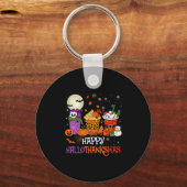 Hallothanksmas Halloween Thanksgiving Kerstmis Co Sleutelhanger (Voorkant)
