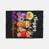 Hallothanksmas Halloween Thanksgiving Kerstmis Fleece Deken (Voorkant (Horizontaal))