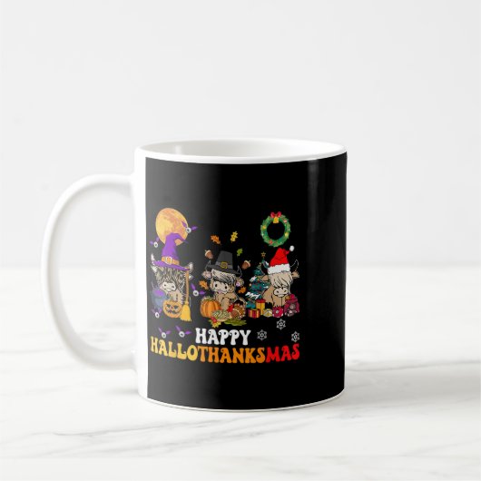 Hallothanksmas Highland Cow Halloween Christmas Th Koffiemok (Links)