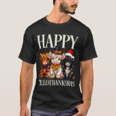 Hallothanksmas Highland Cow Halloween Thanksgiving T-shirt (Voorkant)