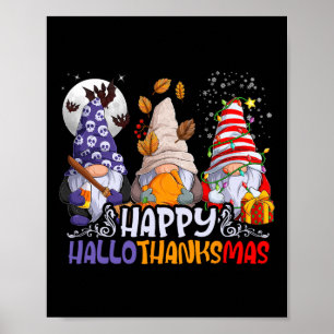 Hallothanksmas Kabouters Halloween Dankdag Kerstmi Poster