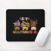 Hallothanksmas Messy Bun Halloween Thanksgiving Xm Muismat (Met muis)