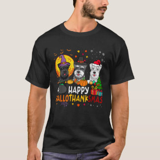 Hallothanksma's Schnauzer Hond Halloween Thanksgiv T-shirt