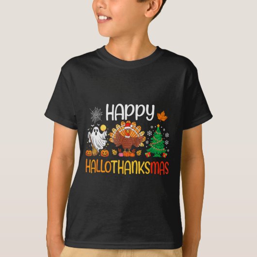 Hallothanksmas Shirt Funny Halloween Thanksgiving  (Voorkant)