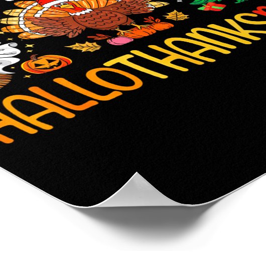 Hallothanksmas Shirt Funny Halloween Thanksgiving  Poster (Hoek)