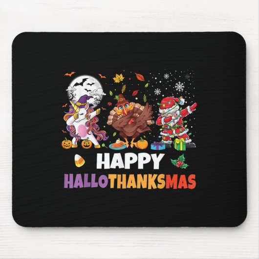 Hallothanksmas Shirt Kids Women Men Halloween Chri Muismat (Voorkant)