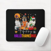 Hallothanksmas Siamese Cat Halloween Thanksgiving Muismat (Met muis)