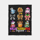 Hallothanksmas Squad Funny Halloween Thanksgiving  Fleece Deken (Voorkant)