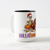 Hallothanksmas T-Shirt Baby Bodysuit Tweekleurige Koffiemok (Voorkant links)