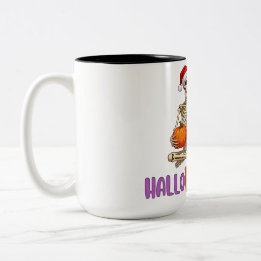 Hallothanksmas T-Shirt Baby Bodysuit Tweekleurige Koffiemok (Links)