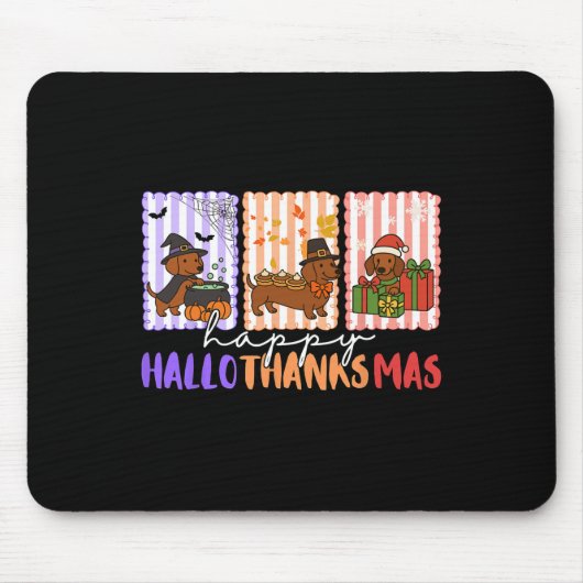 Hallothanksmas Teckel Halloween Thanksgiving Ch Muismat (Voorkant)