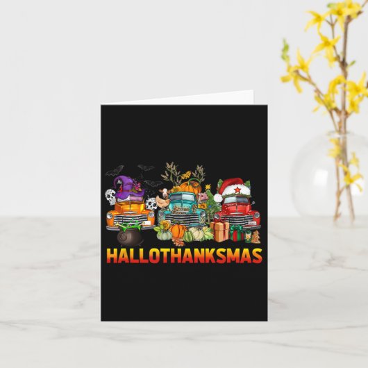 Hallothanksmas Trucks Halloween Thanksgiving Chris Kaart (Gele Bloem)