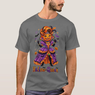 Hallow-Koningin Pompoen Halloween Ontwerp T-shirt