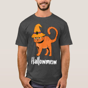 Hallow Meow Lazy Halloween Costume Funny Cat Kitte T-shirt