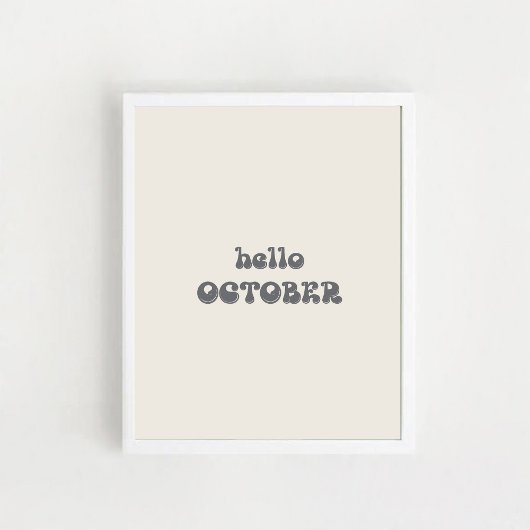 "Hallow October".Halloween-typografieposter Poster