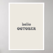 "Hallow October".Halloween-typografieposter Poster (Voorkant)