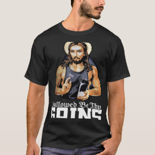 Hallowable be Thy Gains Jesus Weight Lifting Worko T-shirt