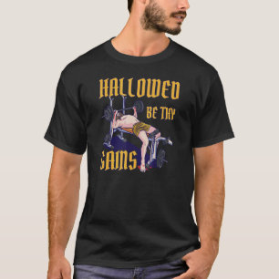 Hallowable be Thys Gaw Jesus Weightlift Workout T-shirt