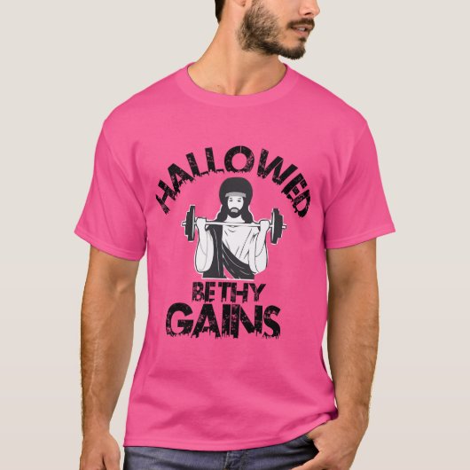 Hallowbe Thy Gains Slile Jesus T-shirt (Voorkant)
