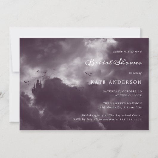 HalloWedding Gothic Romantisch Paarse Vrijgezellen Kaart (Voorkant)