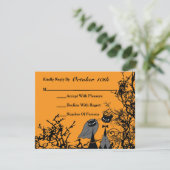 Hallowedding Katten Huwelijk RSVP Kaart Op Maat (Staand voorkant)