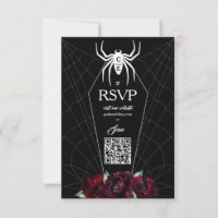 Hallowedding Spider Web Coffin Black White