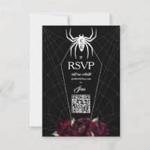 Hallowedding Spider Web Coffin Black White