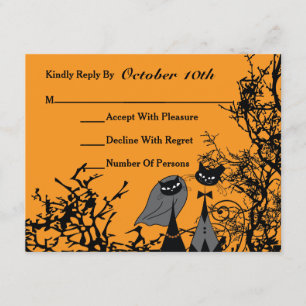 Hallowedende Katten Wedding RSVP-kaart RSVP Kaartje